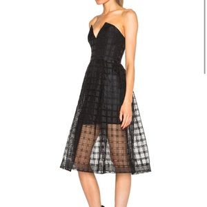 Nicholas window lace bustier dress